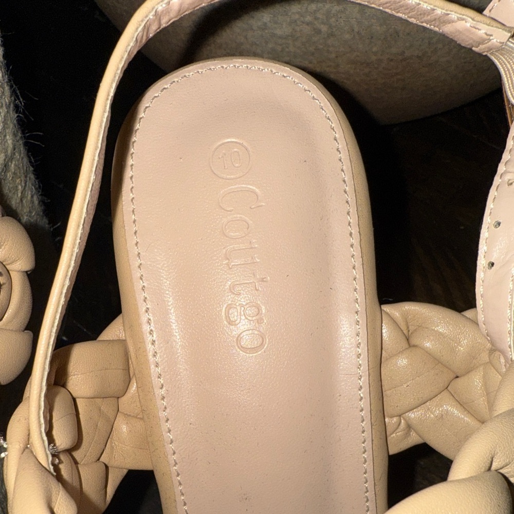 Braided Tan Platform Wedge Sandals NWOT - Picture 8 of 9